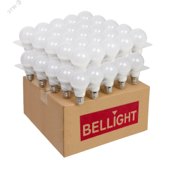 Лампа светодиодная LED-12Вт A60 220V E27 1020Лм 6500К РФ (50 шт./упак.) BELLIGHT 44658923