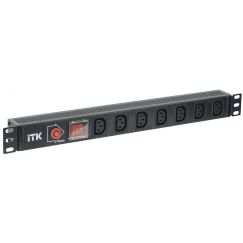 Блок распределения питания PDU 7 C13. с выкл. и защитой от перенапр. 1U. вх. C14. без шнура. алюминиевый профиль ITK PH13-7C133