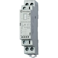 Контактор модульный 1NO+1NC 25А контакты AgNi катушка 12В АС/DC 17.5мм IP20 переключатель Авто-Вкл-Выкл+механический индикатор/LED FINDER 22.32.0.012.1540