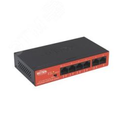 Коммутатор неуправляемый PoE 6 портов, 4хPoE 10/100 Мб/с, 2хRJ45, 40 Вт Wi-tek WI-PS205H v2