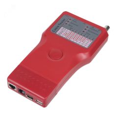 Тестер для витой пары, коаксиала, телефона, USB, 1394 (батарея в комплекте, светодиод состояния) Cabeus CT-SLT-5-1