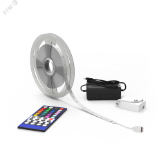 Лента светодиодная LED (комплект лента и драйвер) 5050/30-SMD 6 Вт/м 390 Лм/м RGBW IP20 12 В DC 10 мм (катушка 5 м) Basic Gauss BT011