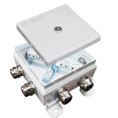 Коробка монтажная огнестойкая КМ-О(12к)-IP66-1212, 123х123х60 мм, 8 вводов Гефест-СПб КМ-О(12к)-IP66-123*123 8в