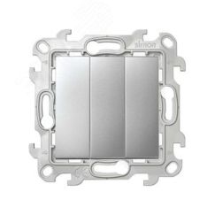Трехклавишный выключатель 10AX 250В~ цвета алюминий S24 Harmonie Simon 2450391-033
