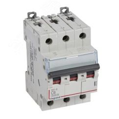 Выключатель автоматический трехполюсный 6А C DX3-E 6кА LEGRAND 407288