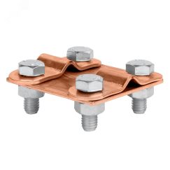 Зажим контрольный прут-прут (пластина 57x57мм) Cu PROxima EKF lp-55611-cu