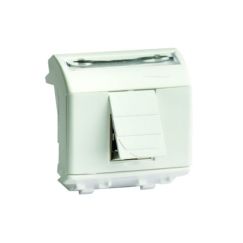 Компьютерная розетка RJ-45, кат.5Е, экранированная, белая, 2мод