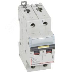 Выключатель автоматический двухполюсный 50А C DX3 10/16kА DC LEGRAND 409573