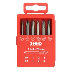 Набор бит PZ/PH Industrial 73 мм в кейсе, 6 шт Felo 03291716