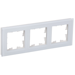 BRITE Рамка 3 -местная РУ-3-2-БрБ стекло белый IEK