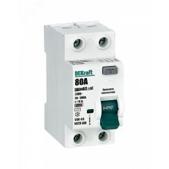 Выключатель дифференциального тока УЗО 03-6кА-2P-080А-300-AC SE (Dekraft) 14229DEK