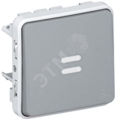 Plexo Переключатель однополюсный с подсветкой 10A с лампой серый LEGRAND 069513