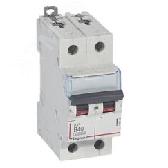 Выключатель автоматический двухполюсный 40А B DX3 6kA/10kA LEGRAND 407513