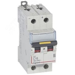Выключатель автоматический двухполюсный 16А C DX3 10/16kА DC LEGRAND 409568
