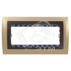 Рамка с суппортом на 5 узких модулей, S82C, шампань - графит Simon 82854-34