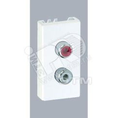 Connect Плата с 2-мя разъёмами RCA (чёрный красный) винты 225х45мм белый Simon K101B-9