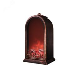 Камин светодиодный Фьюжн с эффектом живого огня 14,7x11,7x25 см, батарейки 2хС (не в комплекте) USB, бронзовый Neon-Night 511-038