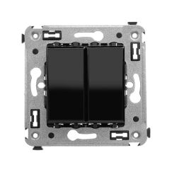 Инвертор двухклавишный в стену, &quot;Avanti&quot;, &quot;Черный квадрат&quot;