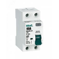 Выключатель дифференциального тока УЗО 03-6кА-2P-040А-300-AC SE (Dekraft) 14227DEK