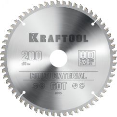 Диск пильный по алюминию Multi Material 200х30мм 60Т KRAFTOOL 36953-200-30