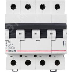 Выключатель автоматический четырехполюсный RX3 4,5 кА C 16 А Daccord/Legrand 419741