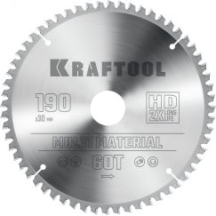 Диск пильный по алюминию Multi Material 190х30мм 60Т KRAFTOOL 36953-190-30