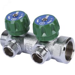 Коллектор регулирующий 3/4', 2 отвода 1/2' плоское уплотнение STOUT SMB-6849-341202