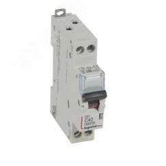 Выключатель автоматический двухполюсный 1п+N 40А С DX3 6kА/10кА LEGRAND 407746