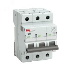 Выключатель автоматический AV-10 3P 10A (C) 10кА AVERES EKF mcb10-3-10C-av