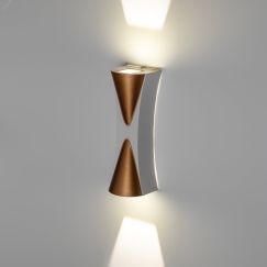 Подсветка декоративная WL43 WH+GD светодиодная 6Вт 3500К белый/золото IP54 для интерьера, фасадов зданий ЭРА Б0054423