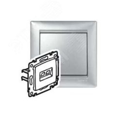 VALENA Розетка телефонная+компьютерная R11+RJ45 категория 6 UTP алюминий Daccord/Legrand 770280
