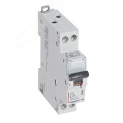 Выключатель автоматический двухполюсный 6А 1п+N C DX3 6кА/10кА LEGRAND 407738