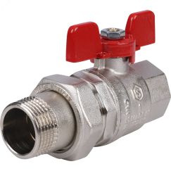 Кран шаровой со сгоном 1' ВН ручка бабочка (EPDM) STOUT SVB-1007-000025