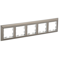 BRITE Рамка 5-местная РУ-5-Бр металл хром/никель IEK