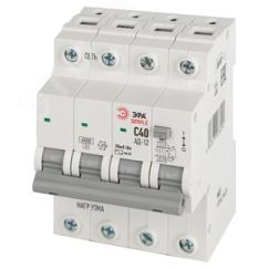 Выключатель автоматический дифференциальный электронный АВДТ 4,5кА SIMPLE D12E4C40AC30 АД-12 3P+N С40 30мА тип АС ЭРА Б0058930