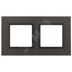Рамка на 2 поста, стекло, Эра Elegance, серый+антр, 14-5102-32 ЭРА Б0034504