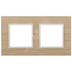 Рамка на 2 поста, дерево, Эра Elegance, клён+сл.кость, 14-5302-11 ЭРА Б0034576