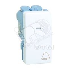 Кнопка клавишная свет с подсветкой узкая, 10А 250В, S27 белый Simon 27161-64