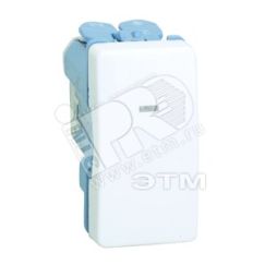 Выключатель проходной с подсветкой узкий, 10А 250В, S27, белый Simon 27204-64