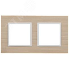Рамка на 2 поста, дерево, Эра Elegance, белён.дуб-бел (5/50/1200) 14-5302-01 ЭРА Б0049149