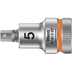 Головка торцевая 8740 B Hex-Plus HF Zyklop со вставкой под внутренний шестигранник DR 3/8 с функцией фиксации крепежа 5 x 35 мм WERA WE-003033
