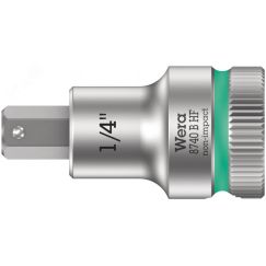 Головка торцевая 8740 B Hex-Plus HF Zyklop со вставкой под внутренний шестигранник DR 3/8 с функцией фиксации крепежа 1/4 x 35 мм WERA WE-003089