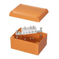 Коробка пластиковая FS с гладкими стенками и клеммниками, IP56, 150х110х70 мм, 5р, 450V, 30A, 16 мм2