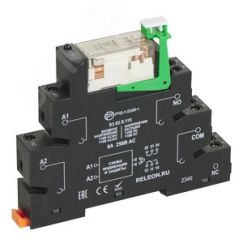 Интерфейсный модуль реле, 2 перекидных контакта 8А (110-115В AC/DC) винтовые зажимы, прозрачный корпус реле Релеон RM352011501