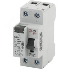 УЗО ВД1-63 Электромеханическое 1P+N 100А 100м NO-902-59 Pro ЭРА Б0031898
