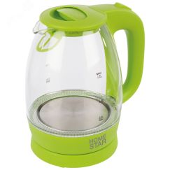 Чайник стеклянный HS-1012 на 1.7 л, цвет зеленый HomeStar 003943