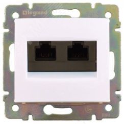 VALENA Розетка компьютерная RJ45 категория 5 2выхода UTP слоновая кость Daccord/Legrand 695626
