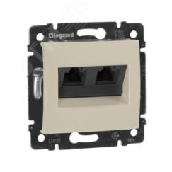 VALENA Розетка компьютерная RJ45х2 в рамку категория 5е слоновая кость Daccord/Legrand 774131