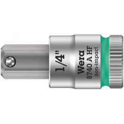 Головка торцевая 8740 A Hex-Plus HF Zyklop со вставкой под внутренний шестигранник DR 1/4 с функцией фиксации крепежа 1/4 x 28 мм WERA WE-003388