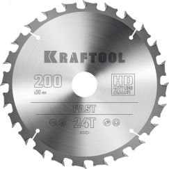 Диск пильный по дереву Fast 200х30мм 24Т KRAFTOOL 36950-200-30